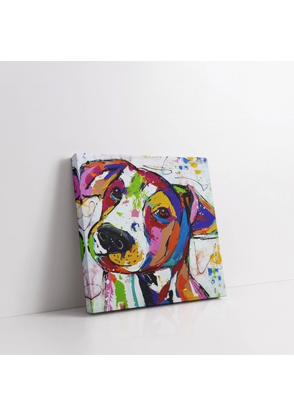 Renkli Şirin Köpek Kanvas Tablo modelleri
