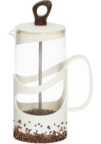 350 cc Desenli French Press-Kahve Çekirdekli