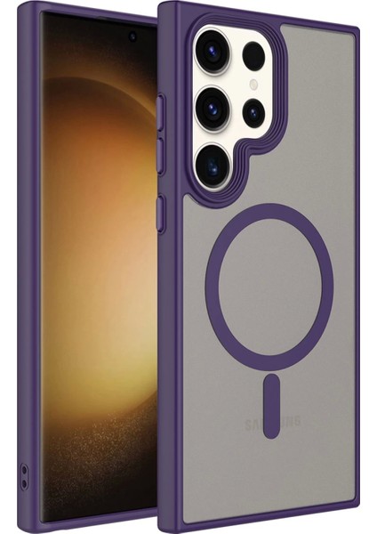 Galaxy S23 Ultra Kılıf Mat Arka Yüzey Wireless Şarj Özellikli Zore Flet Magsafe Kapak