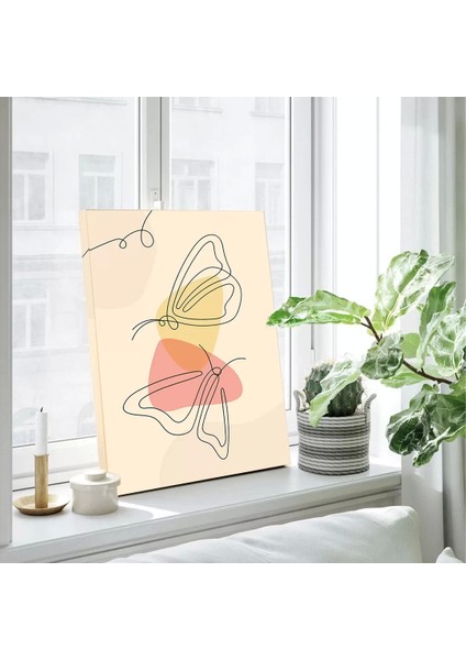 Kelebek Çizgili Kanvas Tablo fiyatları