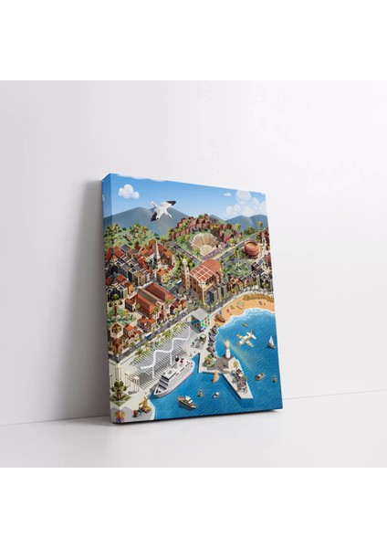 Kuşbakışı Liman Kanvas Tablo modelleri