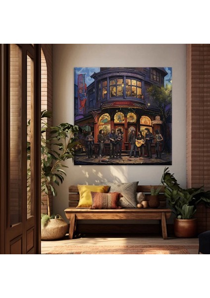 Geceye Melodi Kanvas Tablo