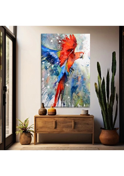 Kızıl Papağan Kanvas Tablo