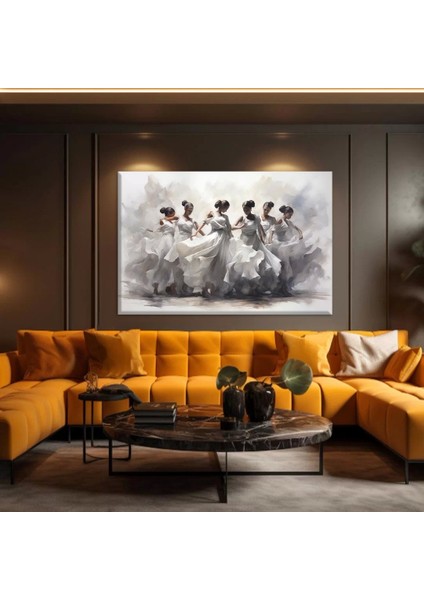 Siyah Beyaz Balerinler Kanvas Tablo