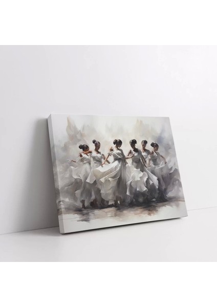 Siyah Beyaz Balerinler Kanvas Tablo modelleri