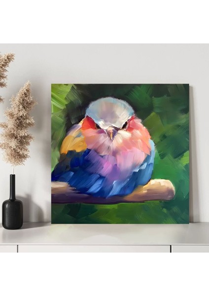 Daldaki Renkli Kuş Kanvas Tablo modelleri