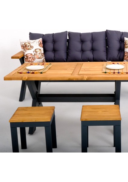 Garpatio Üçlü Ahşap Bahçe Oturma Grubu | Rehome indirimleri