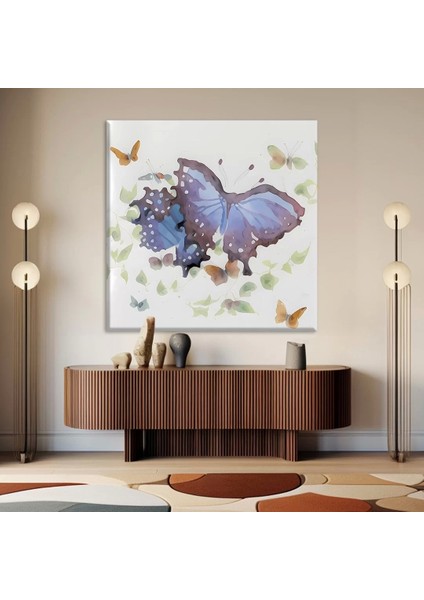 Azur Kelebekler Kanvas Tablo