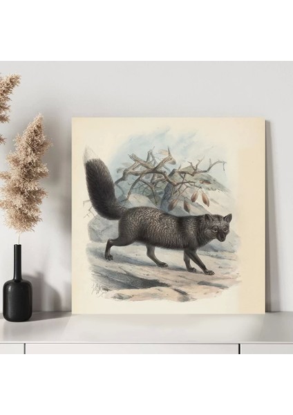 Kış Ormanının Sakini Kanvas Tablo modelleri