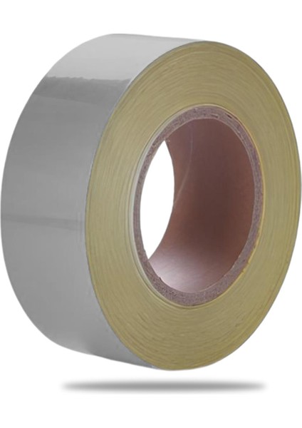 Ikaz Bandı Düz Desensiz En 7.5 cm 1 mt Reflektif Metalize Gri Renk Gece Parlayan Reflektörlü Bant