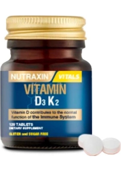 D3K2 120 Tablet - 1000 Iu D3 Vitamini, 25 Mcg K2 Vitamini