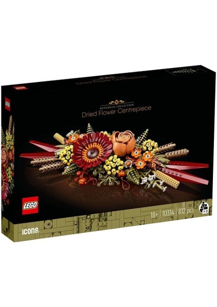 10314 LEGO Icons - Kuru Çiçek Aranjmanı 812 Parça +18 Yaş