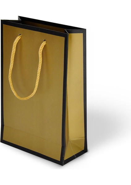 26X40X8 Ip Saplı Lüks Karton Çanta -Mat Altın-