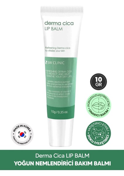 Yoğun Nemlendirici Cica Dudak Nemlendirici Bakım Balmı Derma Cica Lip Balm