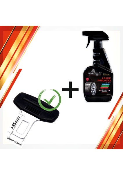 Araç Oto Kemer Başlığı + Lastik Parlatıcı Temizleyici
