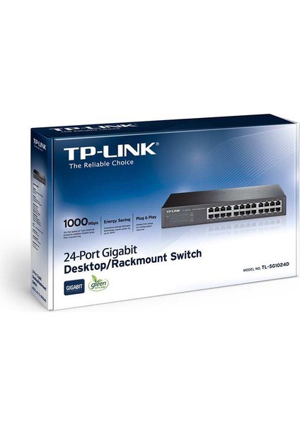 TL-SG1024D 24 Port 10-100-1000 Mbps Switch Çelik Kasa Rack Mount