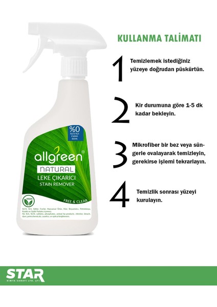 Ultra Güçlü Çok Amaçlı Bitkisel Leke Çıkarıcı Sprey 500 ml