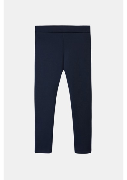 Koyu Lacivert Kız Çocuk İçi Peluş Extra Kalın Kışlık Tayt