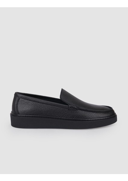 %100 Hakiki Deri Siyah Erkek Loafer