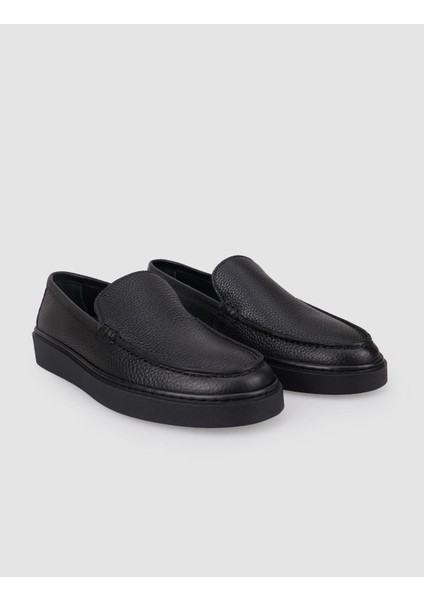 %100 Hakiki Deri Siyah Erkek Loafer