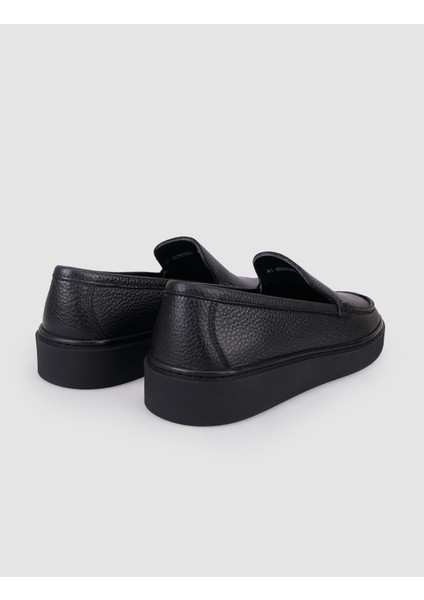 %100 Hakiki Deri Siyah Erkek Loafer