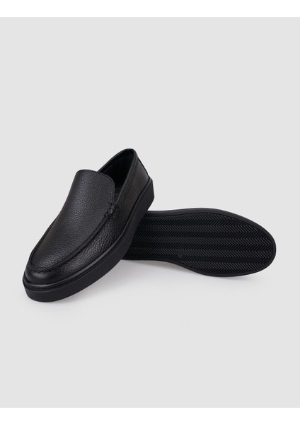 %100 Hakiki Deri Siyah Erkek Loafer