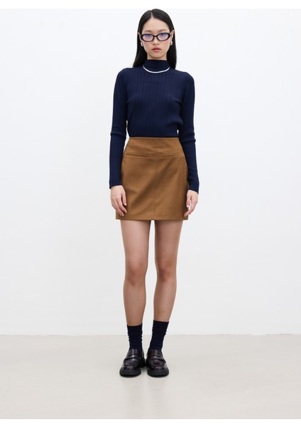 Suni Deri Mini Etek Camel fırsatları