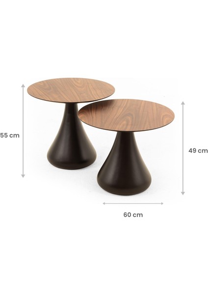 Mushroom Set Sehpa | Mantar Sehpa | Ceviz | Rehome