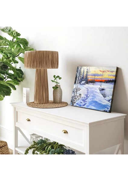 Kışın Huzuru ve Gün Batımı Kanvas Tablo modelleri