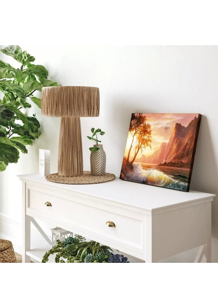 Kızıla Boyanmış Kıyı Kanvas Tablo modelleri