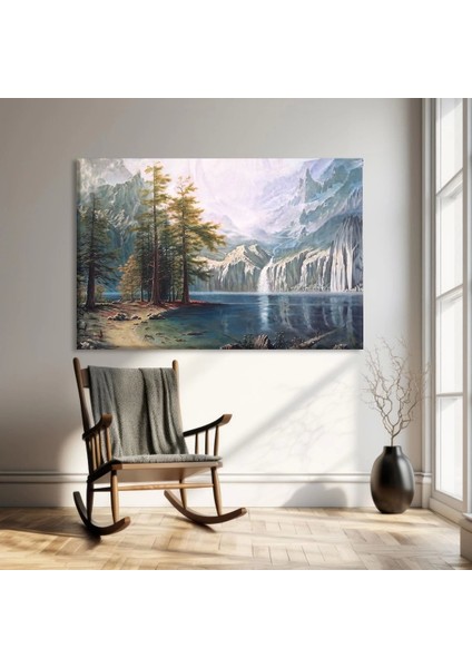 Dağ Göleti Kanvas Tablo