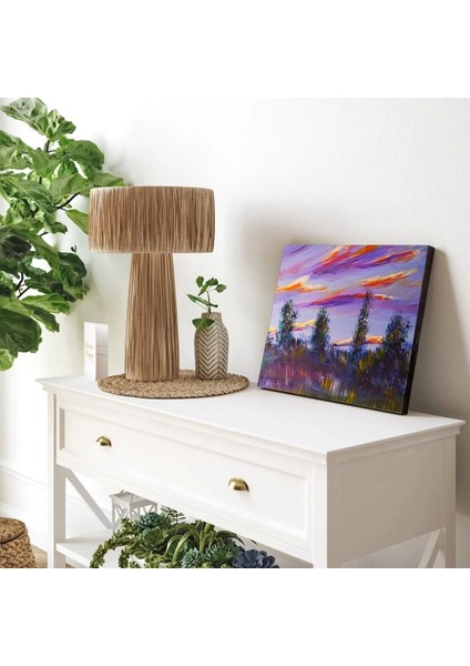 Lavanta Tarlalarında Günbatımı Kanvas Tablo modelleri