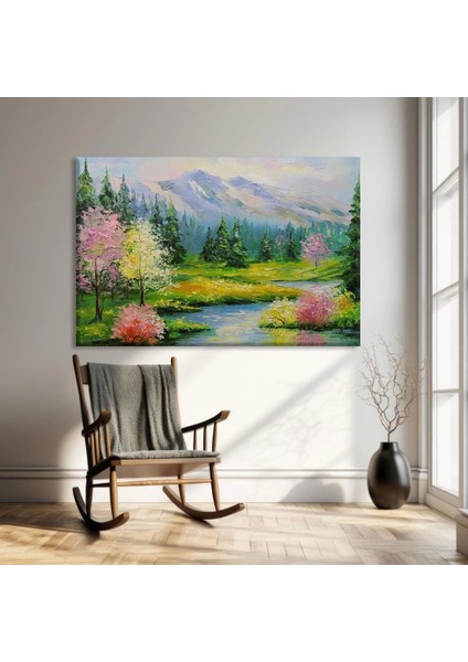 Dağ Yamacı Bahçesi Kanvas Tablo