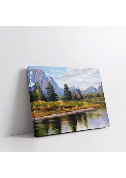 Yansımalı Dağ Manzarası Kanvas Tablo fiyatları