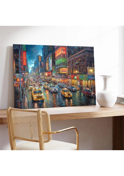 Canlı Şehir Gece Trafiği Kanvas Tablo modelleri