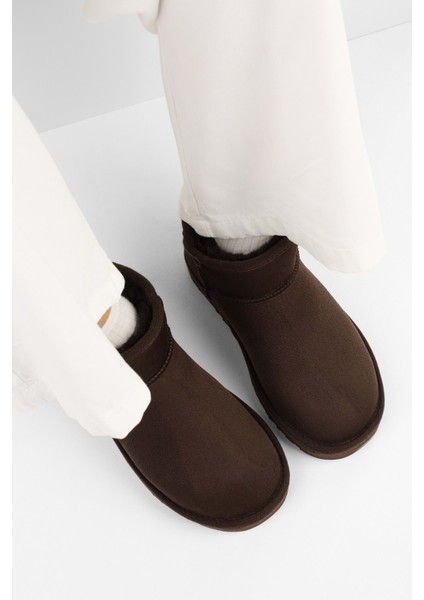Kadın Upps Kahve Içi Tüylü Kısa Süet Düz Bot fırsatları