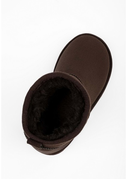 Kadın Upps Kahve Içi Tüylü Kısa Süet Düz Bot indirimleri