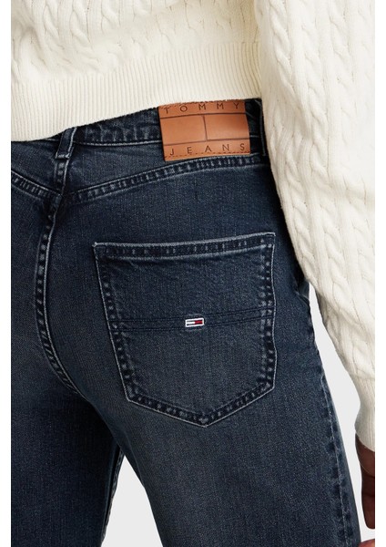 Streç Pamuklu Slim Straight Yüksek Bel Düz Paça Jeans Bayan Kot Pantolon DW0DW20451 1bj