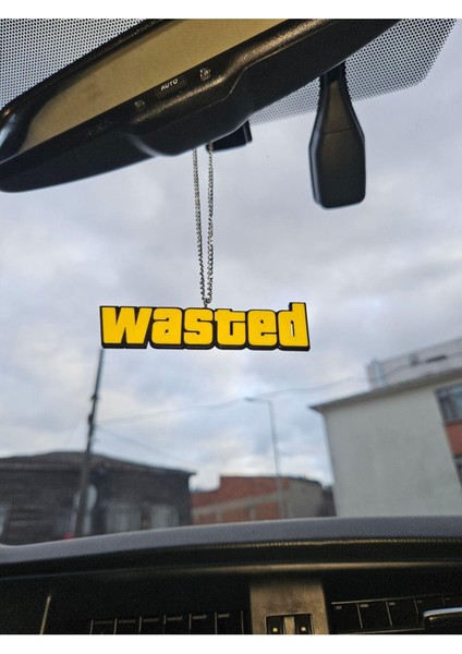 Gta Wasted Dikiz Aynası Süsü (Siyah - Sarı) Araba Süsü Gta Araç Aksesuar Gta Araba Süsü Gta 6