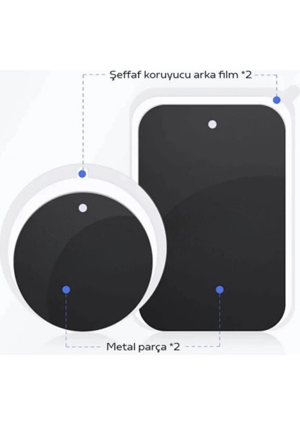 Tüm Telefonlara Uyumlu Magnetic Telefon Tutucu Plaka 2 Adet Mıknatıslı Telefon Arkası Levha