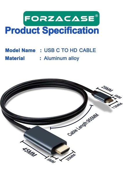 Type-C To Dp Kablo 8k 60hz / 4K 120hz Görüntü Aktarıcı Kablo 2 Metre - FC894 indirimleri