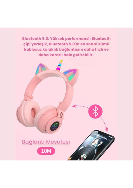 Unicorn 94DB Güvenli Ses Kontrollü Yumuşak Kulak Pedli Bluetooth Kulaklık Bluetooth Çocuk Kulaklığı