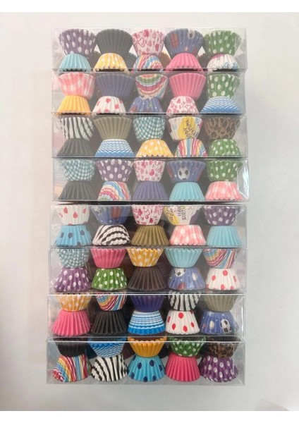 Lokmalık Mini Boy Karışık Desen Muffin Cupcake Kalıbı Truff Çikolata Kağıdı