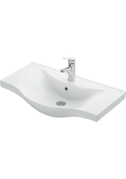 Yıldız 80CM Komple Antrasit Gri Mat Renkli Mdf Alt Dolap ve Lavabo Taşı
