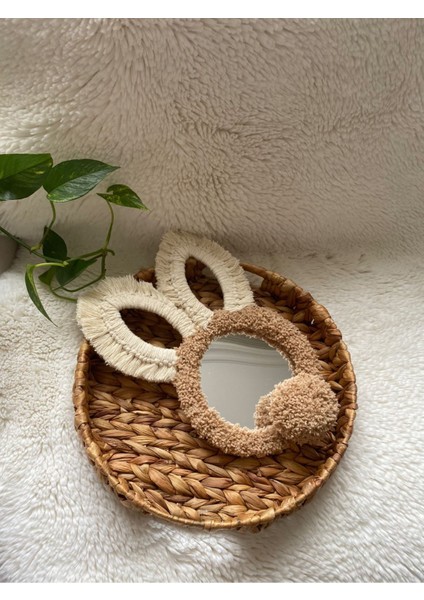 Makrome Doğal Ayna Dekor Salon Çocuk Bebek Odası Ayna Hediye