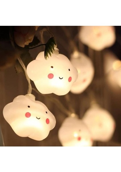 10'lu LED Işıklı Bulut Dekor Lambası Yılbaşı Doğum Günü Işıklandırma