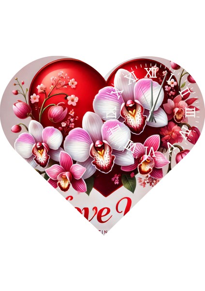 KS75 Kalp Şeklinde 30 x 30 cm Duvar Saati