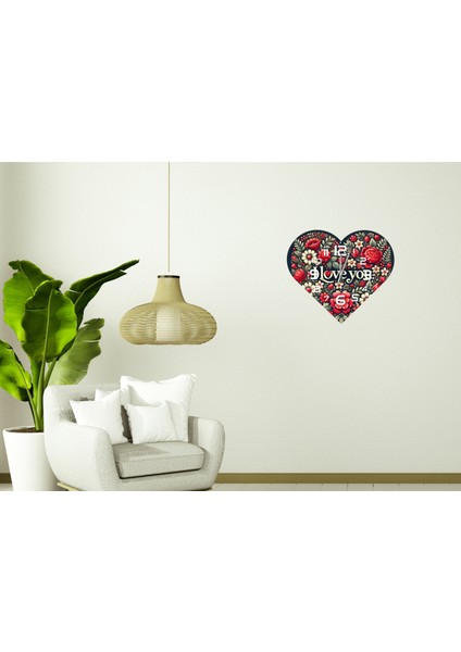 KS95 Kalp Şeklinde 30 x 30 cm Duvar Saati fiyatları