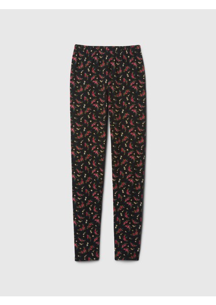 Kız Çocuk Siyah Desenli Legging Tayt