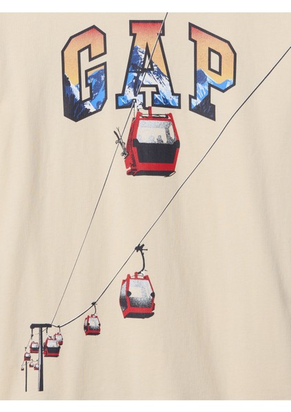 Erkek Çocuk Bej Logo Grafikli T-Shirt fiyatları
